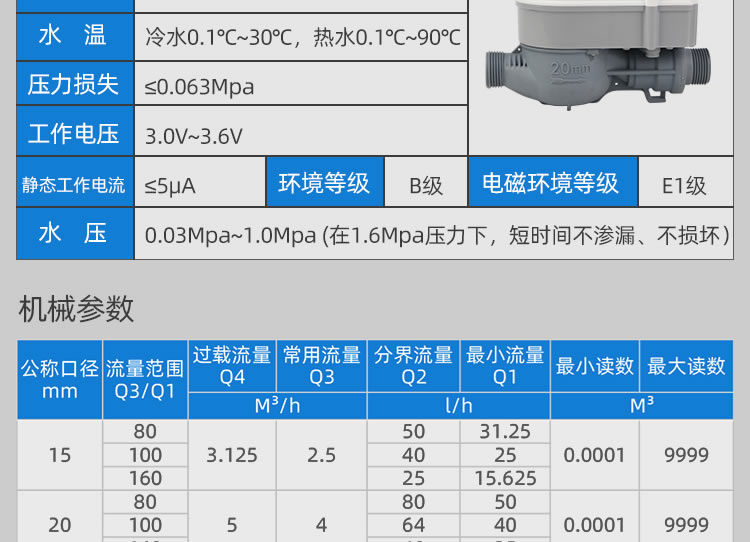 智能預付費尼龍水表